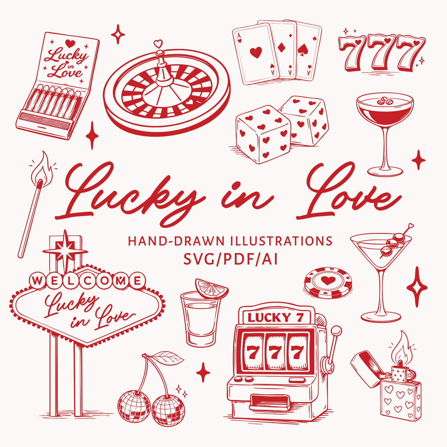 Lucky in Love Illustration Bundle
