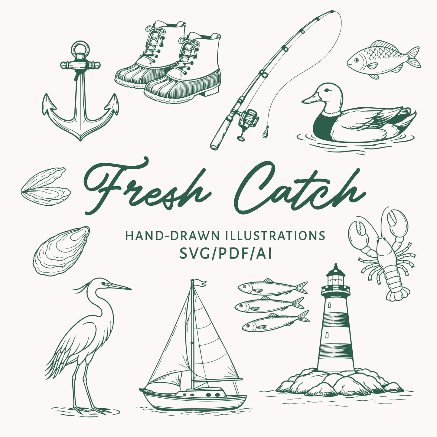 Fresh Catch Illustration Bundle
