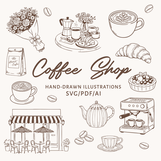 Coffee Shop Illustration Bundle