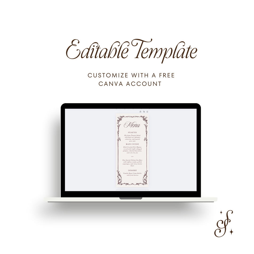 Evelyn Collection Dinner Menu