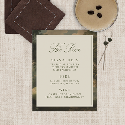 Adeline Collection Bar Menu