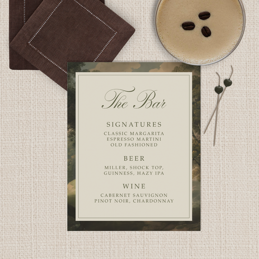 Adeline Collection Bar Menu