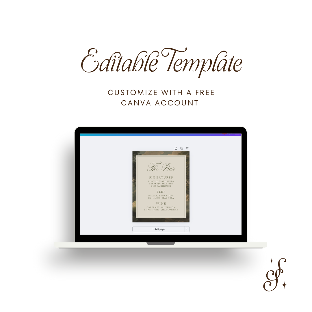 Adeline Collection Bar Menu