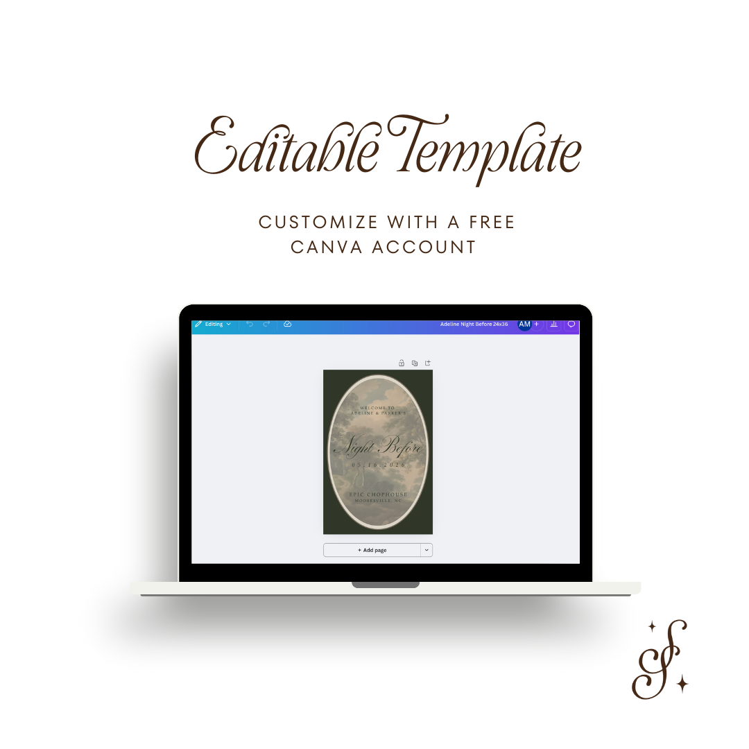 Adeline Collection Night Before Sign