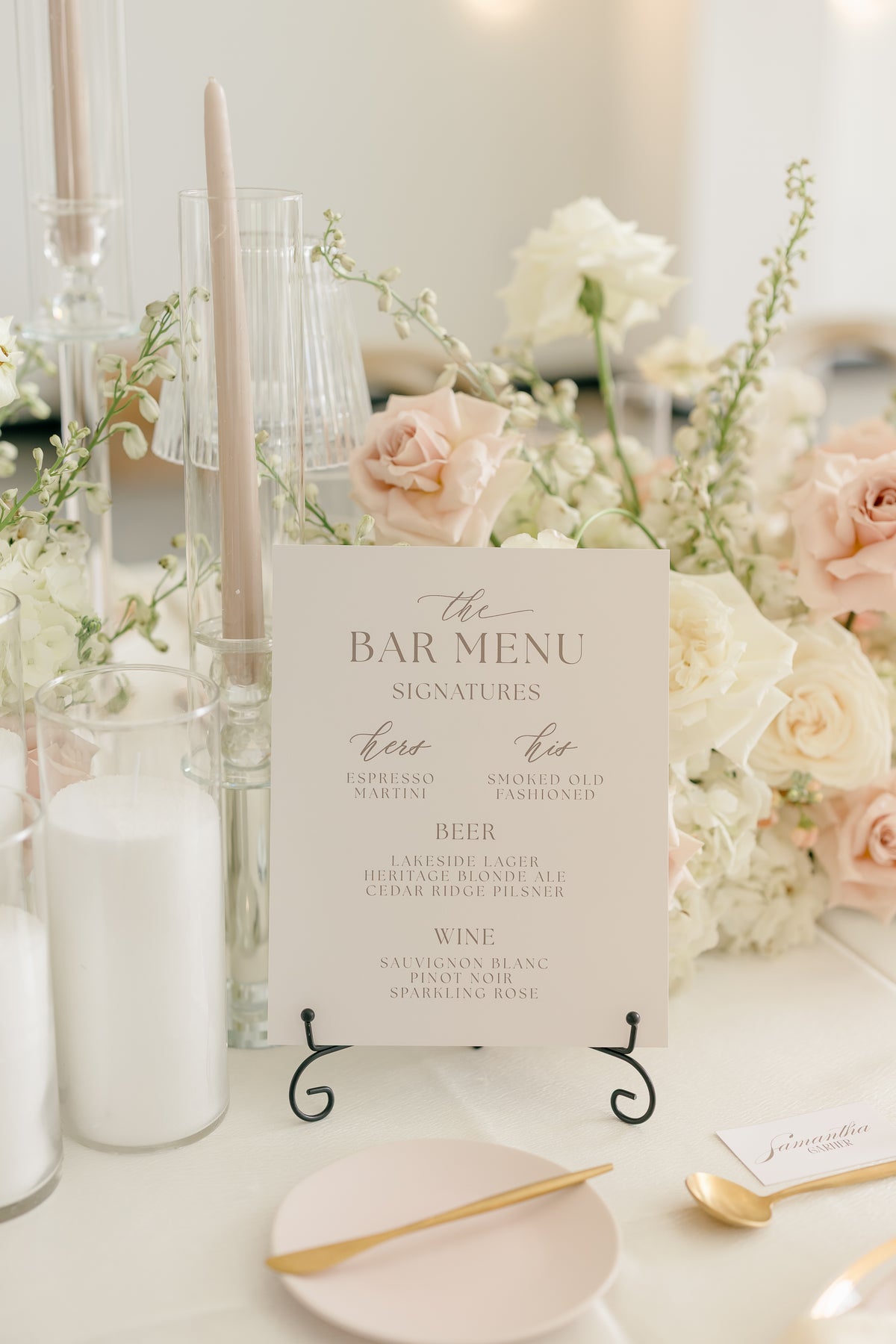 Charlotte Collection Bar Menu