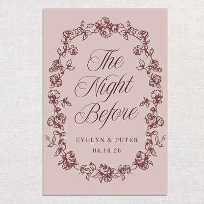 Evelyn Collection Night Before Sign