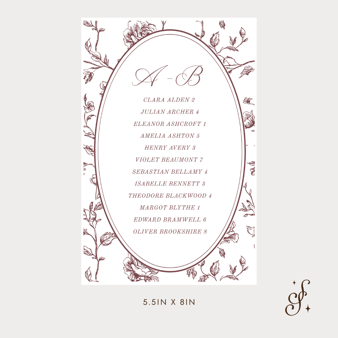 Evelyn Collection Seating Card