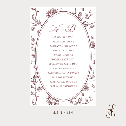 Evelyn Collection Seating Card