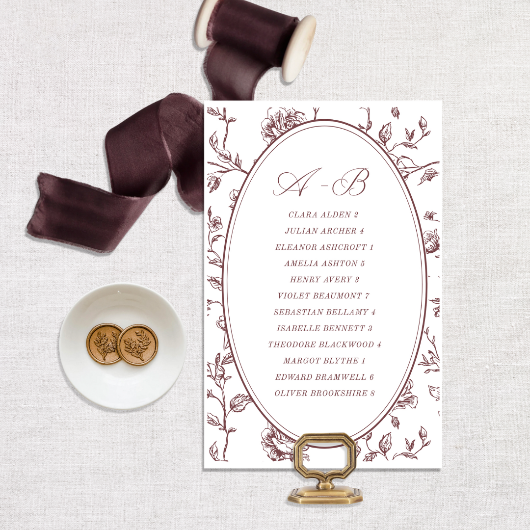 Evelyn Collection Seating Card
