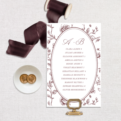 Evelyn Collection Seating Card