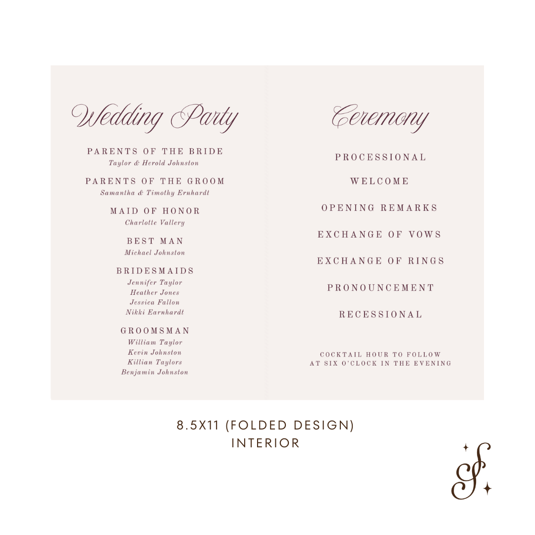 Evelyn Collection Folded Program