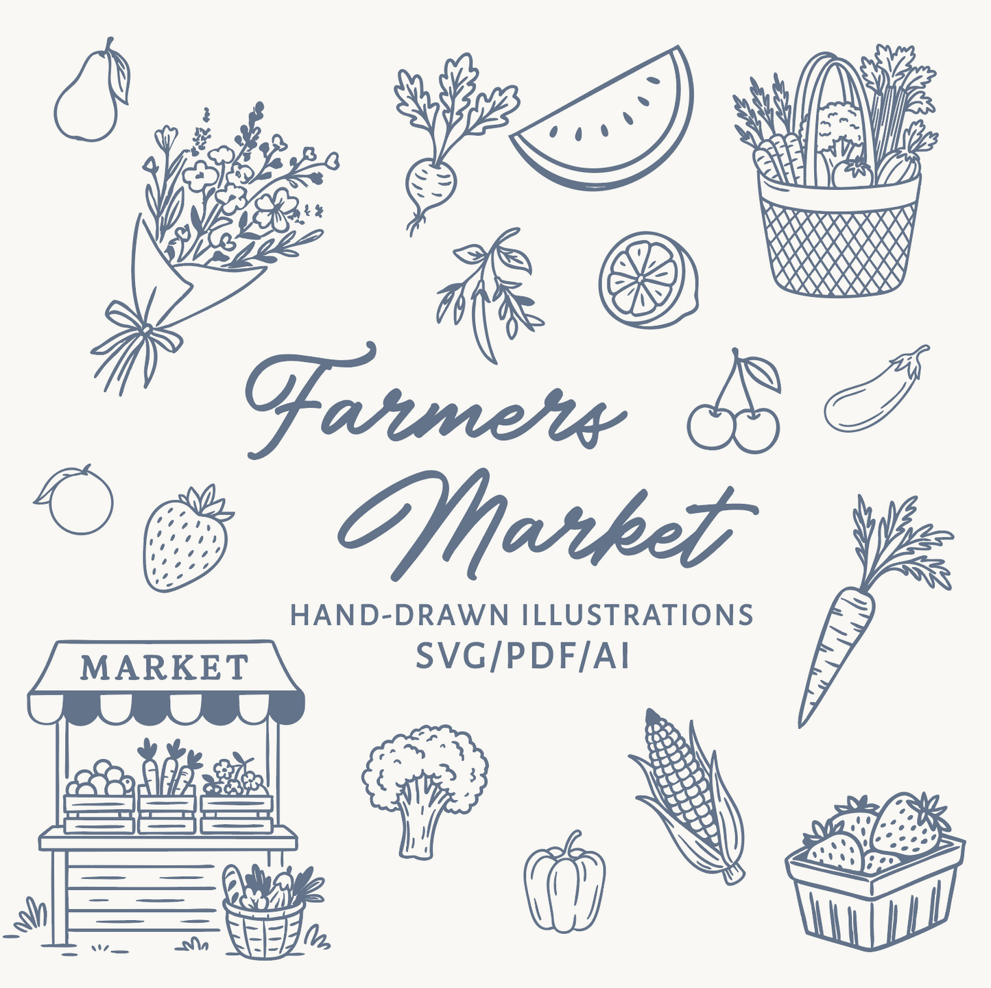 Farmers Market Illustration Bundle