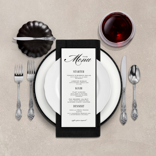 Sloane Collection Dinner Menu