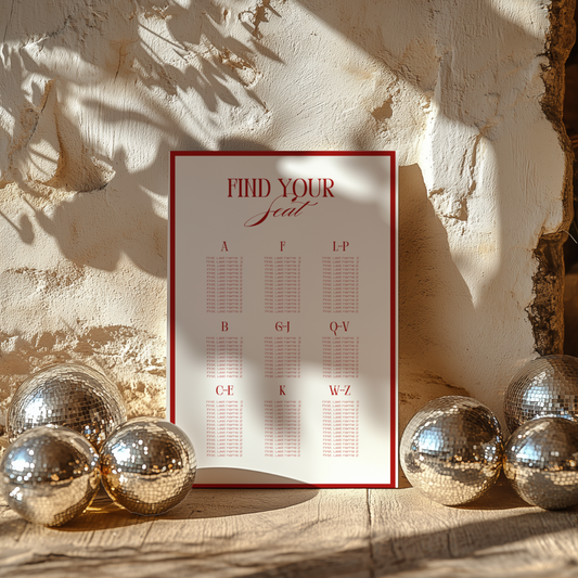 Sloane Collection Wedding Seating Chart Download