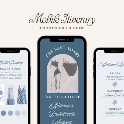 Toast On The Coast Mobile Itinerary