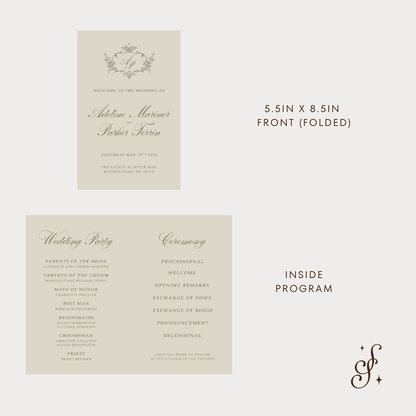 Adeline Collection Folded Program