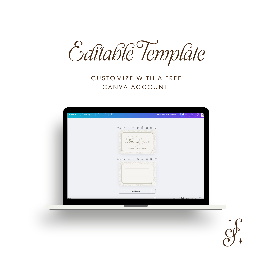 Adeline Collection Thank You Card