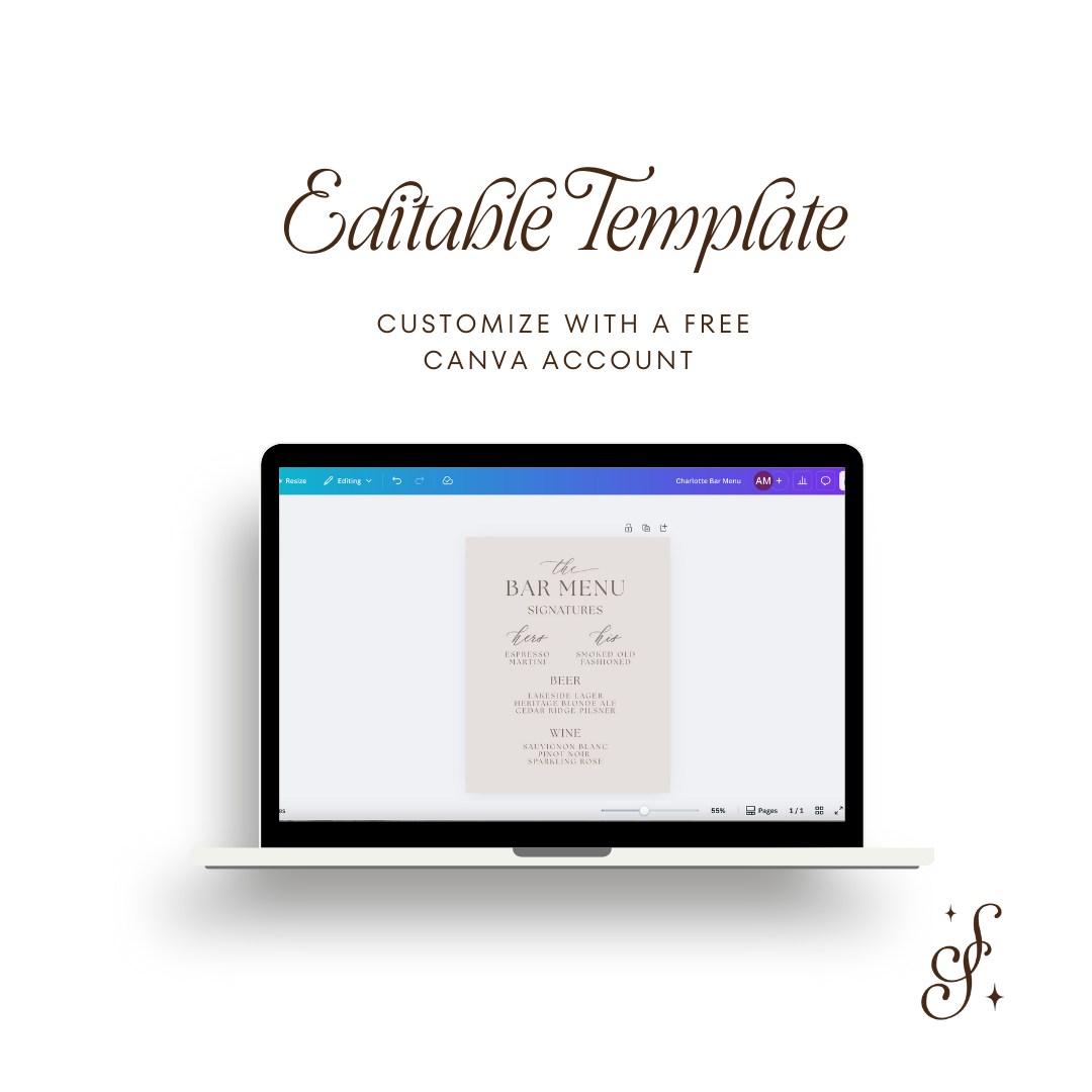 Charlotte Collection Bar Menu