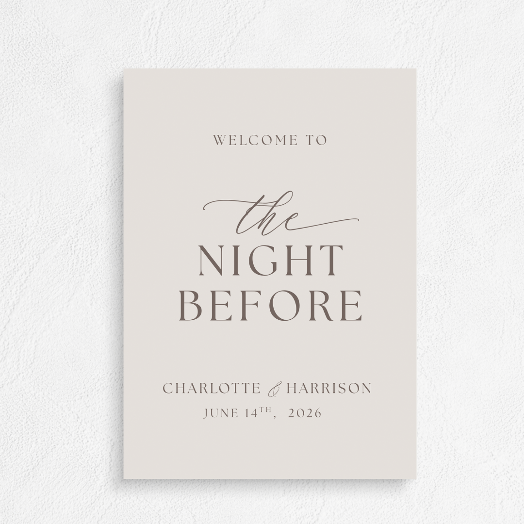 Charlotte Collection Night Before Sign