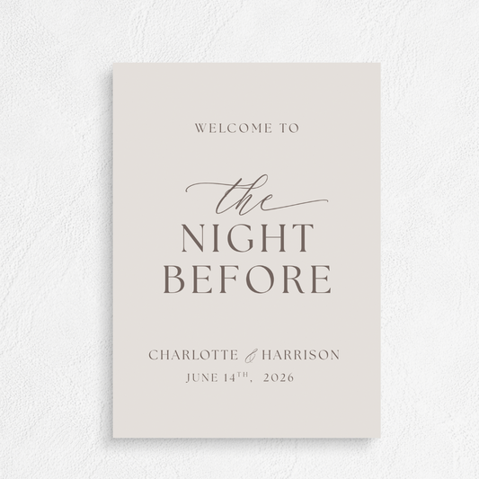 Charlotte Collection Night Before Sign