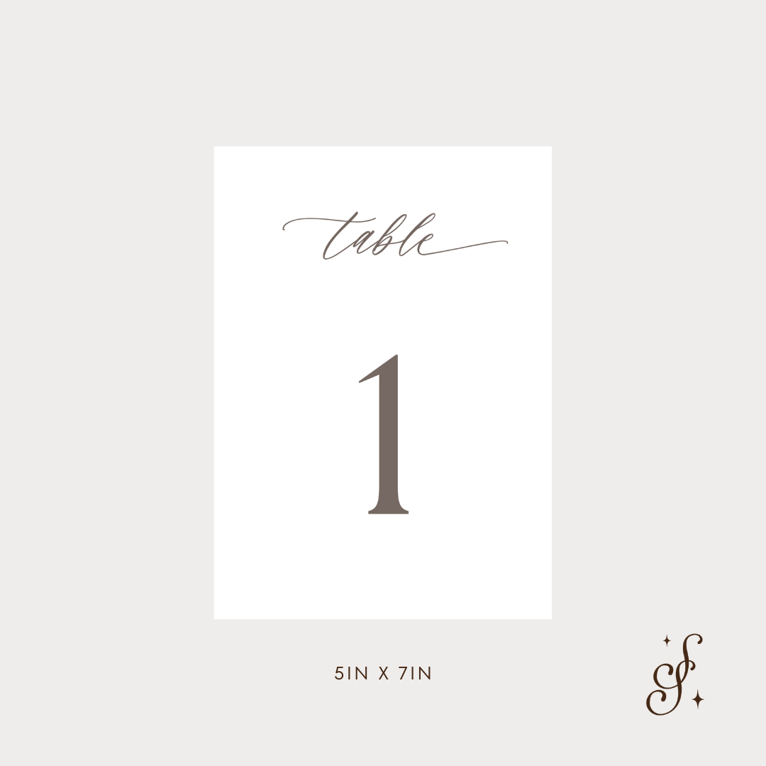 Charlotte Collection Table Numbers