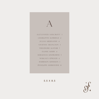 Charlotte Collection Seating Card