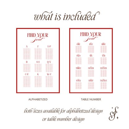 Sloane Collection Wedding Seating Chart Download