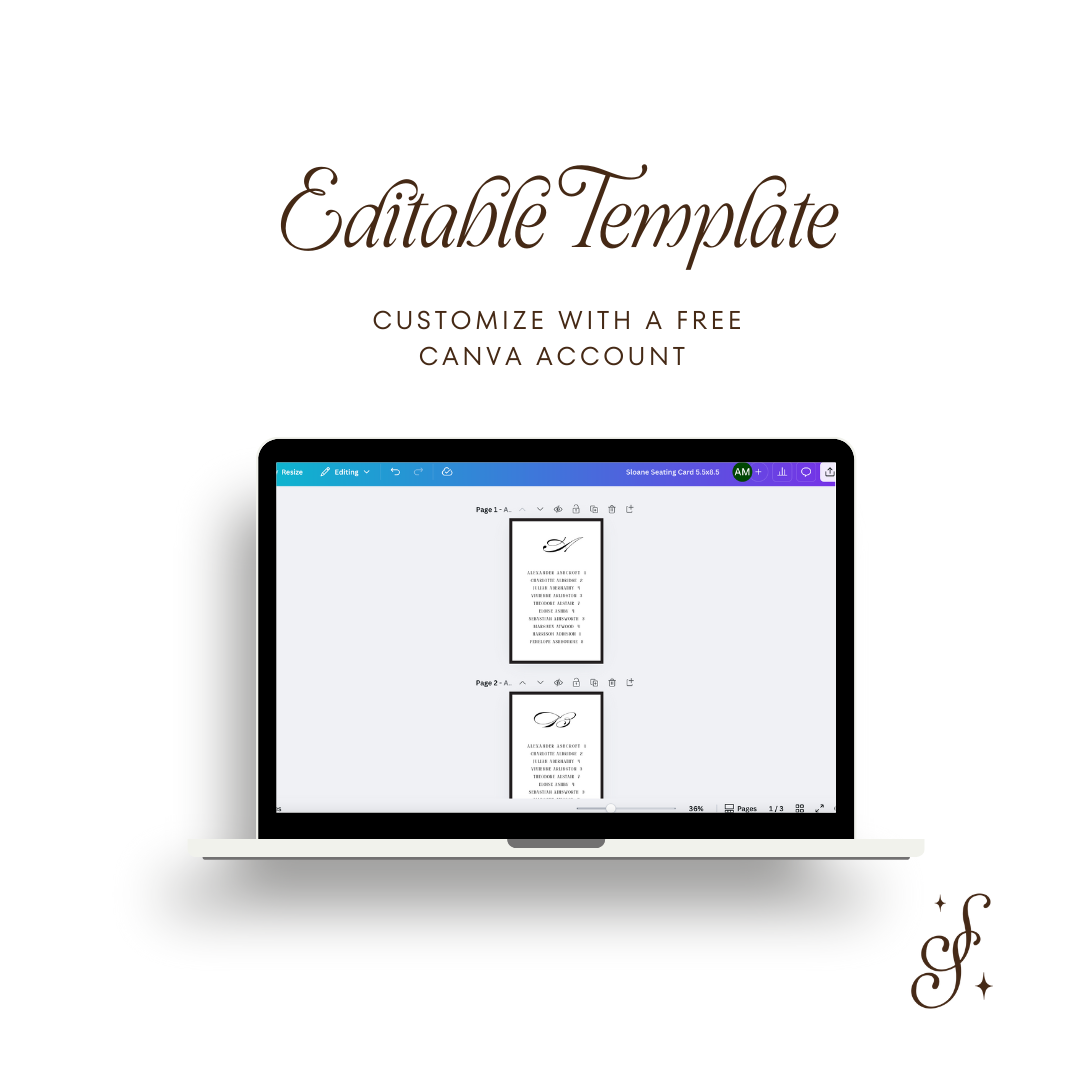 Sloane Collection Seating Card